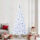 vidaXL Mű karácsonyfa 300 LED-del állvánnyal Fehér 210 cm PVC és Acél