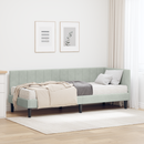 vidaXL Sarok Ágykeret Matraccal 2 pcs Világosszürke Bársony