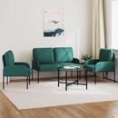 vidaXL Ülőgarnitúrák párnával 3 pcs Sötétzöld 115 x 56 x 80 cm Furnér