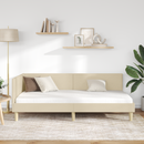 vidaXL Sarokágy keret Krém 90 cm x 200 cm Szövet és Plywood