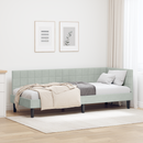 vidaXL Sarokágy keret fejtámlával Világosszürke 80 cm x 200 cm Bársony