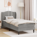 vidaXL Ágykeret fejtámlával Világosszürke 80 x 200 cm Bársony