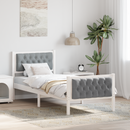 vidaXL Ágykeret fejtámlával Világosszürke 80 x 200 cm Tömör fenyőfa