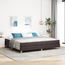 vidaXL Boxrugós ágy matracmal Sötét Barna 200 x 200 cm szövet