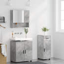 vidaXL Fürdőszoba bútor szett fiókkal 3 pcs Beton Szürke Faanyag & Fém