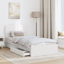 vidaXL Tárolós Ágy fejtámlával fiókkal Fehér 90 x 200 cm Faanyag