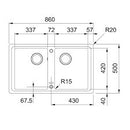 FRANKE SZETT BASIS BFG 620-86 grafit Fragranit mosogató + Novara Plus csap
