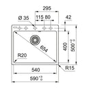 FRANKE CENTRO CNG 610/210-54 avena Fragranit mosogató