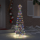 vidaXL LED Karácsonyfák talajráccsal 390 LED-del Sokszínű 250 cm Vas