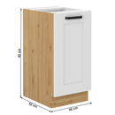 Alsó szekrény, fehér/artisan tölgy, LULA 40D 1F BB