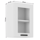 Felső szekrény, fehér, LULA 40 GS-72 1F