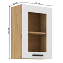 Felső szekrény, fehér/artisan tölgy, LULA 40 GS-72 1F