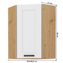 Felső szekrény sarokba, fehér/artisan tölgy, LULA 58x58 GN-90 1F