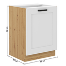 Alsó szekrény, fehér/artisan tölgy, LULA 60 D 1F BB