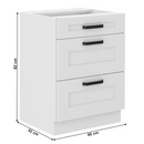 Alsó szekrény, fehér, LULA 60 D 3S BB