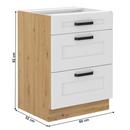 Alsó szekrény, fehér/artisan tölgy, LULA 60 D 3S BB