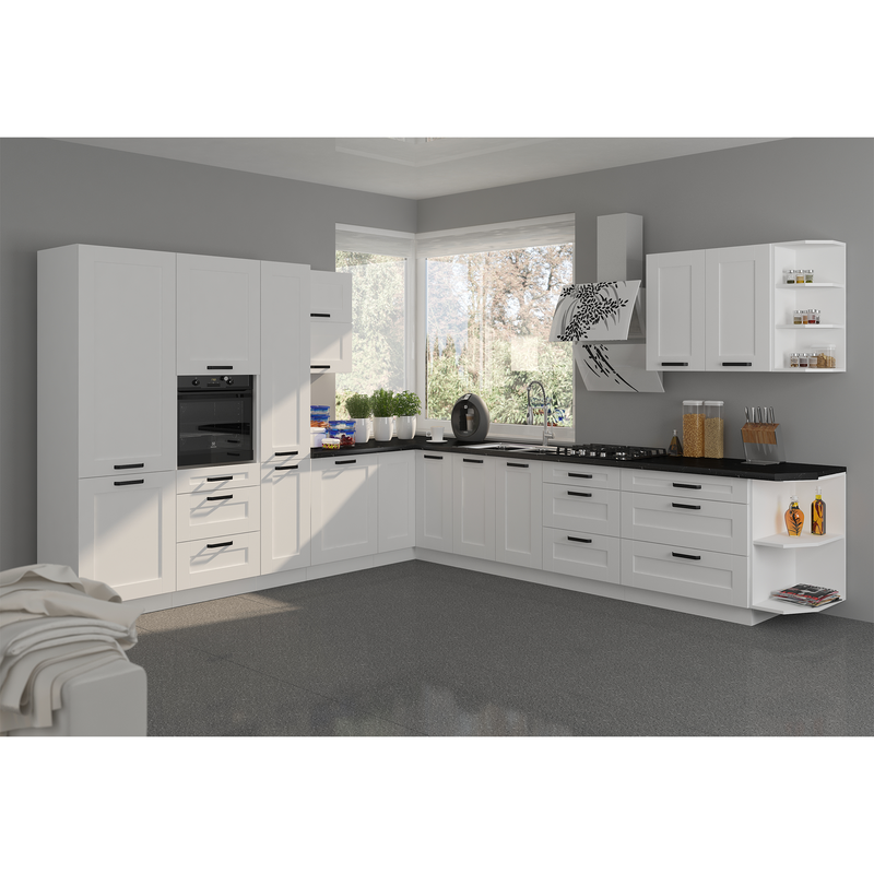 Magas szekrény, fehér, LULA 60 DKS-210 3S 1F