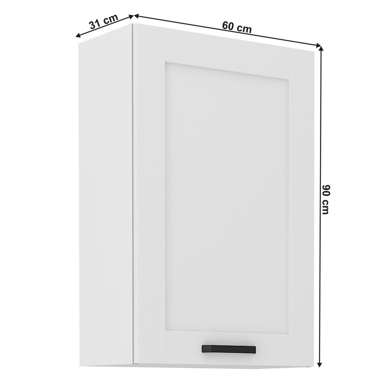 Felső szekrény, fehér, LULA 60 G-90 1F