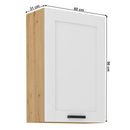 Felső szekrény, fehér/artisan tölgy, LULA 60 G-90 1F
