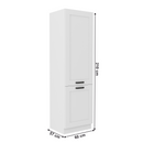 Szekrény beépített hűtőhöz, fehér, LULA 60 LO-210 2F