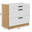 Alsó szekrény, fehér/artisan tölgy, LULA 80 D 3S BB