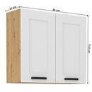 Felső szekrény, fehér/artisan tölgy, Lula 80 G-72 2 F