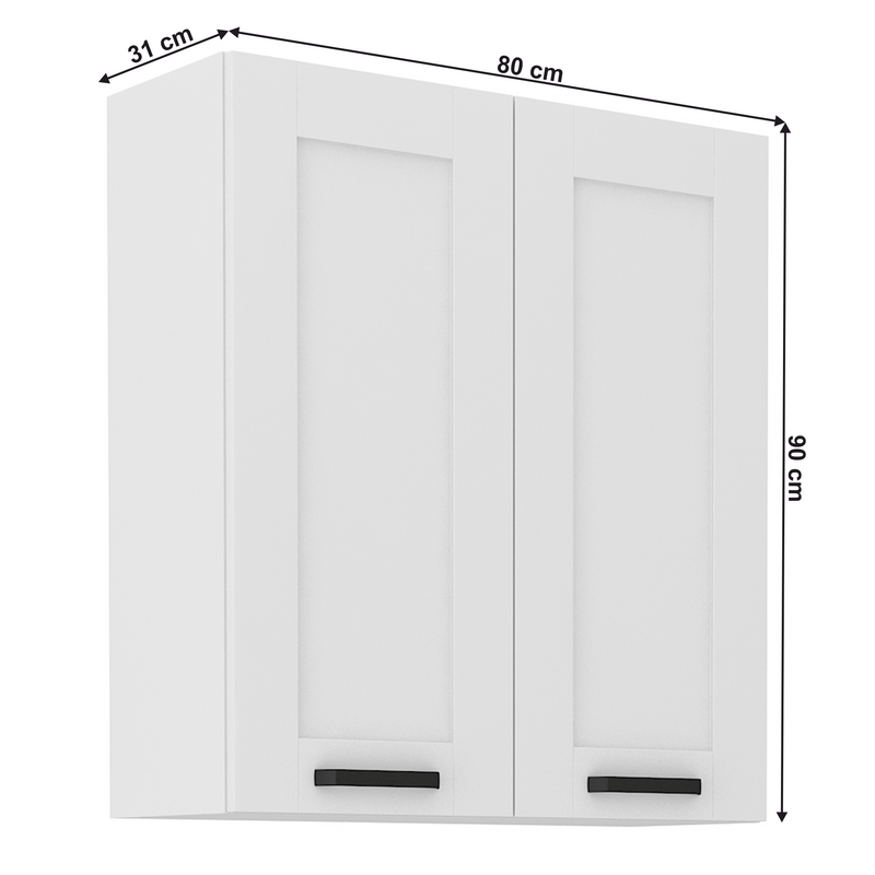 Felső szekrény, fehér, LULA 80 G-90 2 F