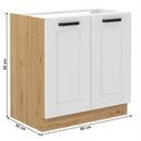 Mosogató szekrény, fehér/artisan tölgy, LULA 80 ZL 2F BB