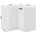 Alsó szekrény sarokba, fehér, LULA 89x89 ND 1F BB