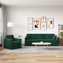 vidaXL Kanapé Szett 2 pcs Sötétzöld 228 x 78 x 80 cm Bársony