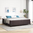 vidaXL Boxrugós ágy matracmal Sötét Barna 200 x 200 cm szövet