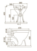 CeraStyle porcelán WC csésze - HÁTSÓ kifolyású - bidé kivitel