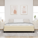 vidaXL Boxrugós ágy Krém 180 x 200 cm szövet