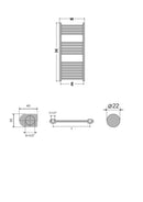 Viva Platinum Therm törölközőszárító radiátor - EGYENES - fehér - 400 x 1000 mm