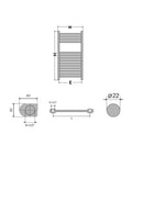 Viva Platinum Therm törölközőszárító radiátor - EGYENES - fehér - 400 x 800 mm