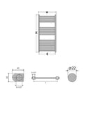 Viva Platinum Therm törölközőszárító radiátor - EGYENES - fehér - 500 x 1000 mm