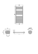 Viva Platinum Therm törölközőszárító radiátor - EGYENES - fehér - 500 x 1200 mm