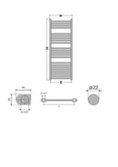 Viva Platinum Therm törölközőszárító radiátor - EGYENES - fehér - 500 x 1500 mm