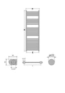 Viva Platinum Therm törölközőszárító radiátor - EGYENES - fehér - 500 x 1800 mm
