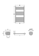 Törölközőszárító radiátor - Viva Platinum Therm - EGYENES - fehér - 600 x 1000 mm