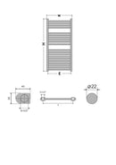 Viva Platinum Therm törölközőszárító radiátor - EGYENES - fehér - 700 x 1200 mm