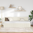 vidaXL Sarokágy keret fejtámlával Krém 80 cm x 200 cm Bársony