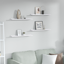 vidaXL Falpolc polcokkal 4 pcs Fehér márvány 60 x 9 x 3 cm Faanyag