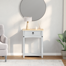 vidaXL Konzolasztal fiókkal Fehér 55 x 35 x 73 cm Tömör fenyőfa