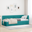 vidaXL Sarokágy keret fejtámlával Türkiz 80 cm x 200 cm Bársony