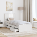 vidaXL Ágykeret fiókkal fejtámlával Fehér 75 x 190 cm Mérnöki Fa