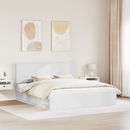 vidaXL Ágykeret fejtámlával Fehér 200 x 200 cm Tömör fenyőfa