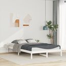 vidaXL Ágykeret éjjeliszekrényekkel Fehér 140 x 220 cm Tömör fenyőfa