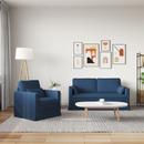vidaXL Kanapé Szett 2 pcs Kék 158 x 78 x 80 cm szövet