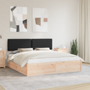 vidaXL Ágykeret Kárpitozott Fejtámlával Fekete 200 x 200 cm